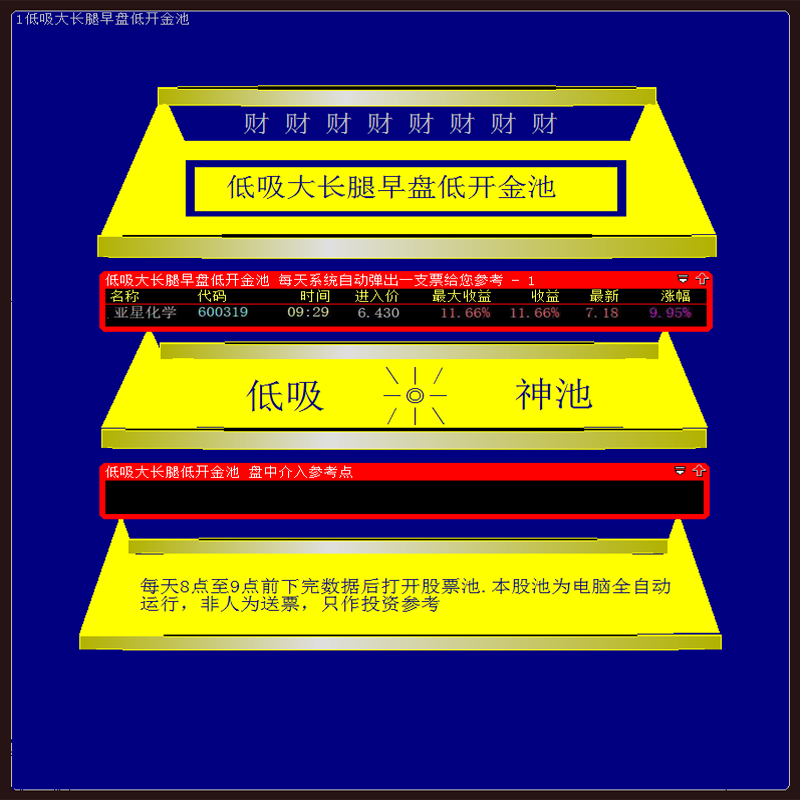 247.大智慧版股票池 早盘集合竞价炒股模